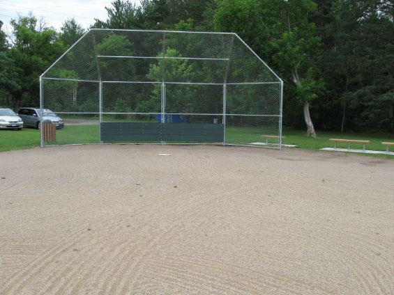 Baseball diamond with stop