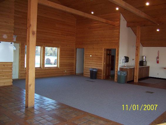 Interior room with bathroom and kitchenette