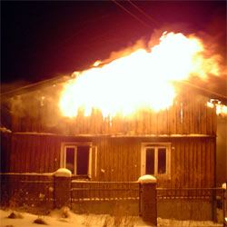 Image of a house on fire